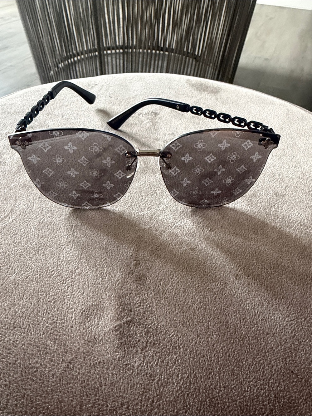 Louis Vuitton Black Smoke Mirror Monogram Cat-Eye Sunglasses
